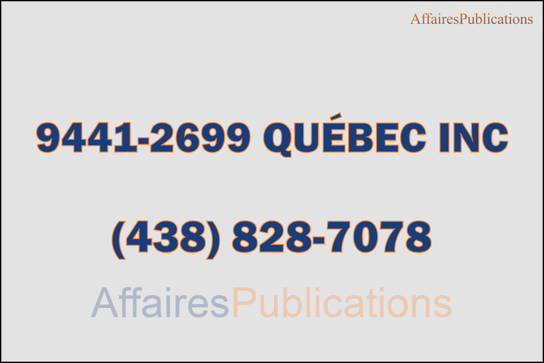 9441-2699 QUÉBEC INC