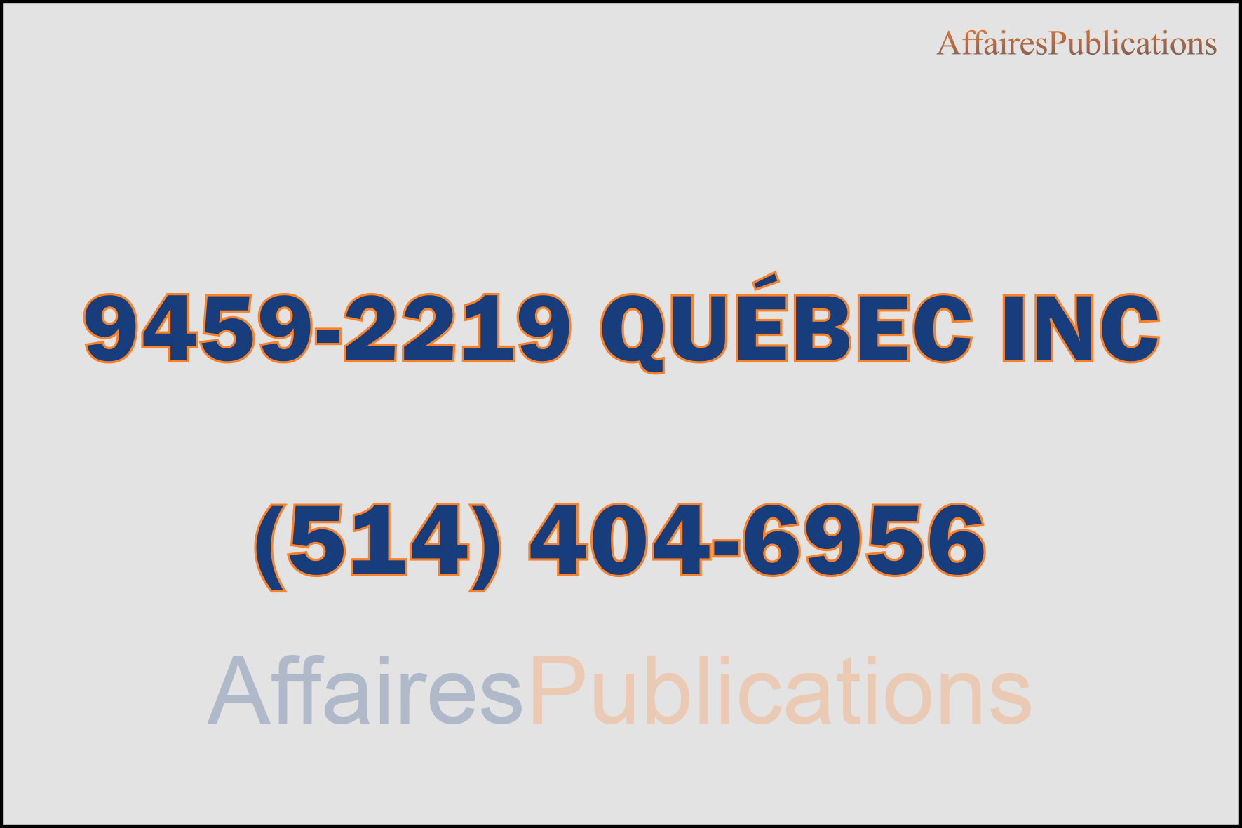 9459-2219 QUÉBEC INC