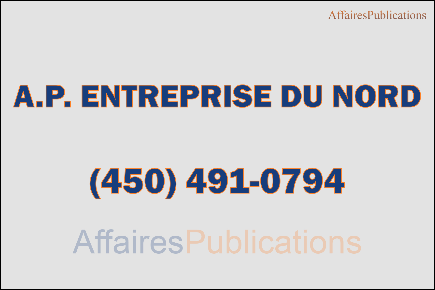 A.P. ENTREPRISE DU NORD