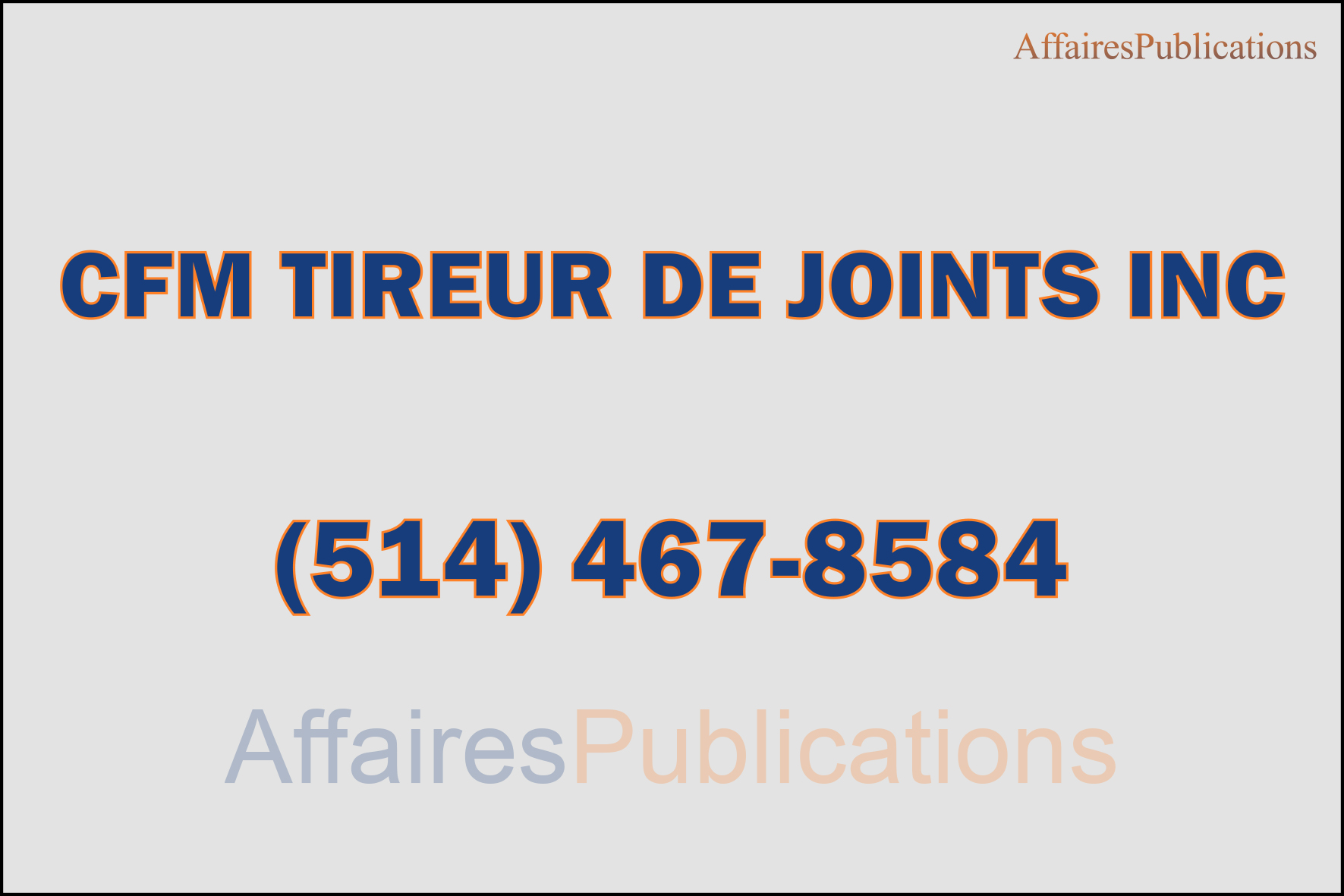 CFM TIREUR DE JOINTS INC