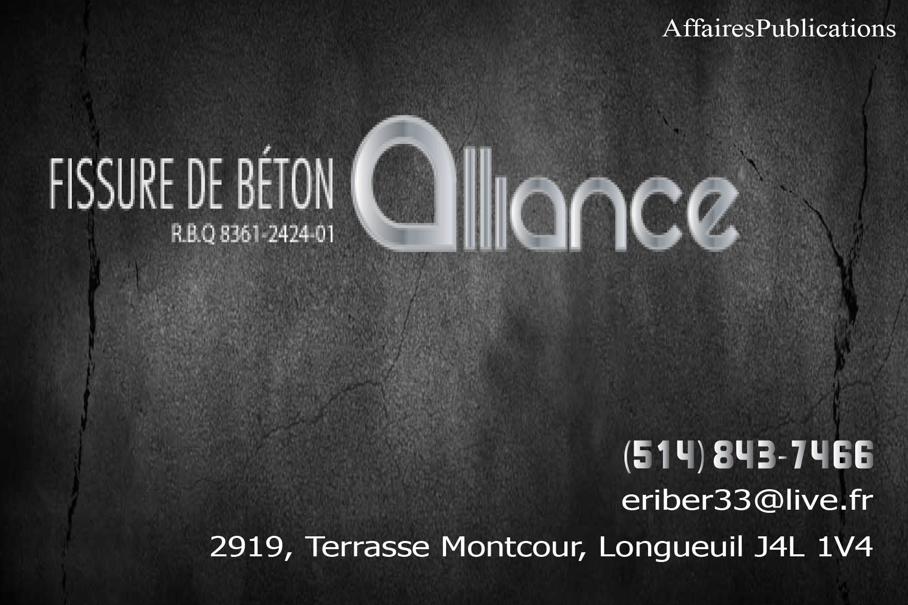 FISSURE DE BÉTON ALLIANCE INC