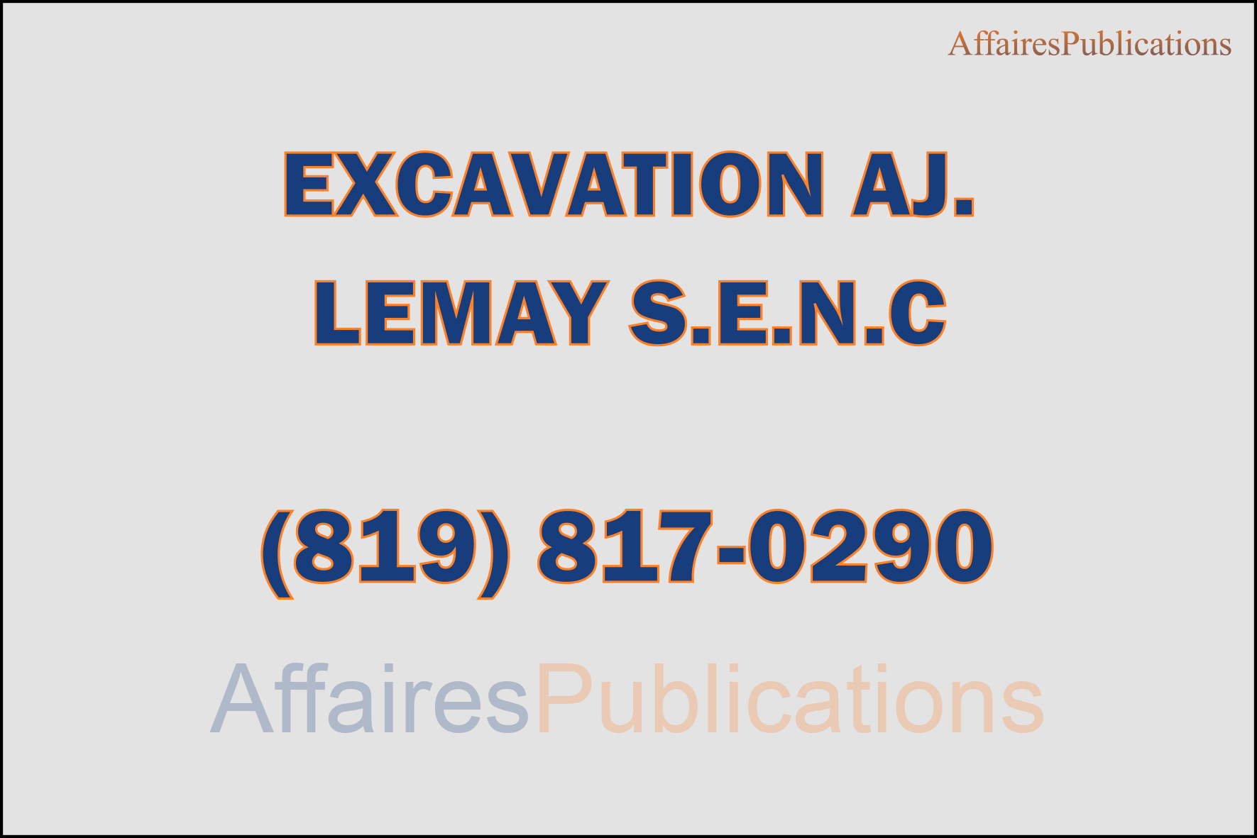 EXCAVATION AJ.LEMAY S.E.N.C