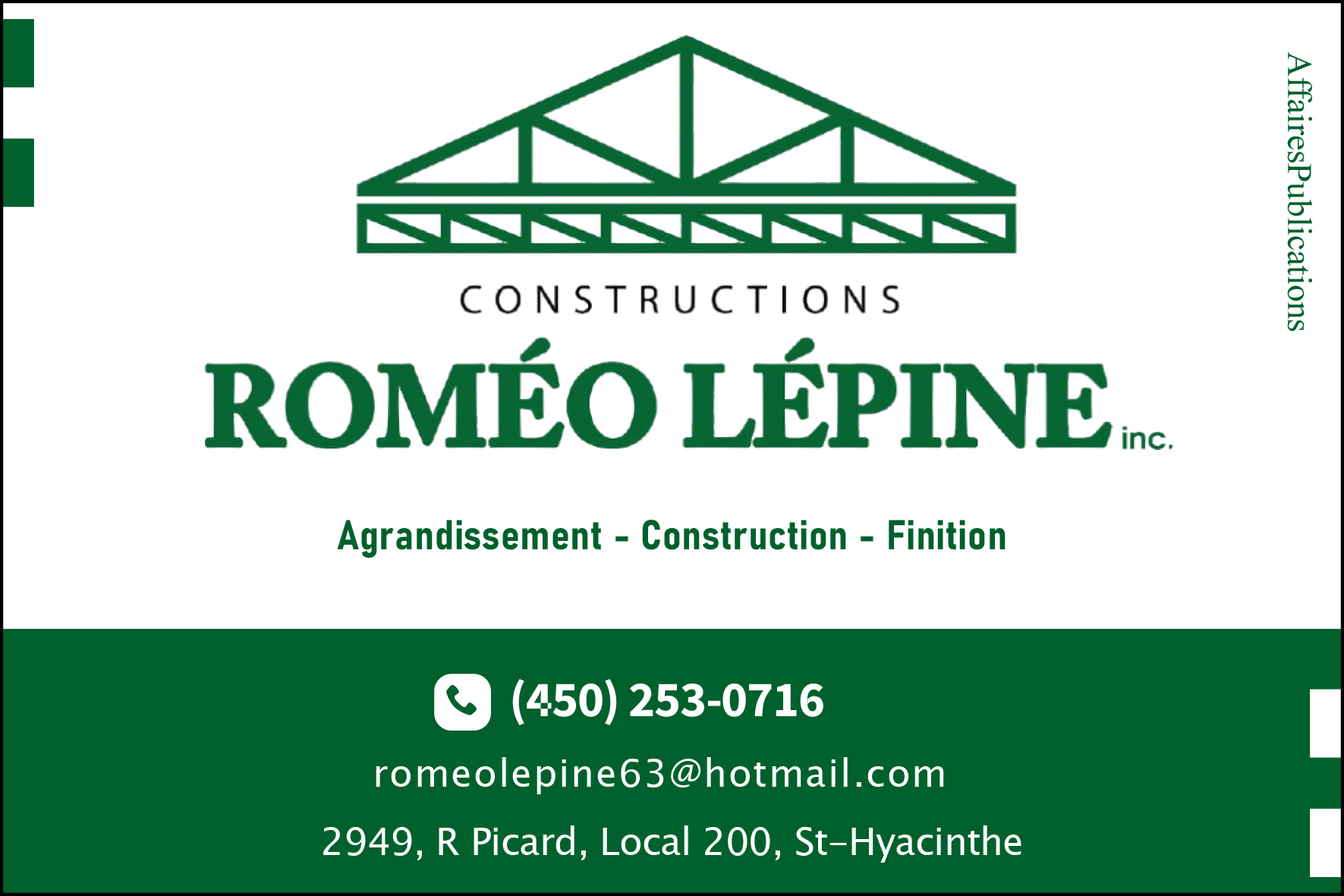 LES CONSTRUCTIONS ROMÉO LÉPINE INC