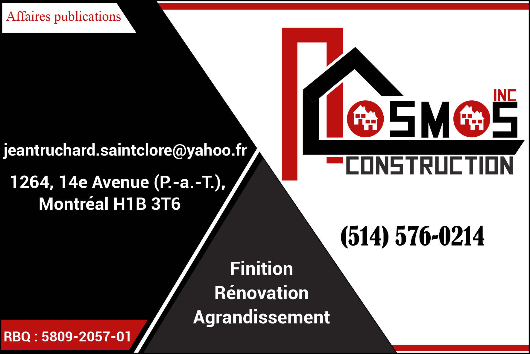 COSMOS CONSTRUCTION INC