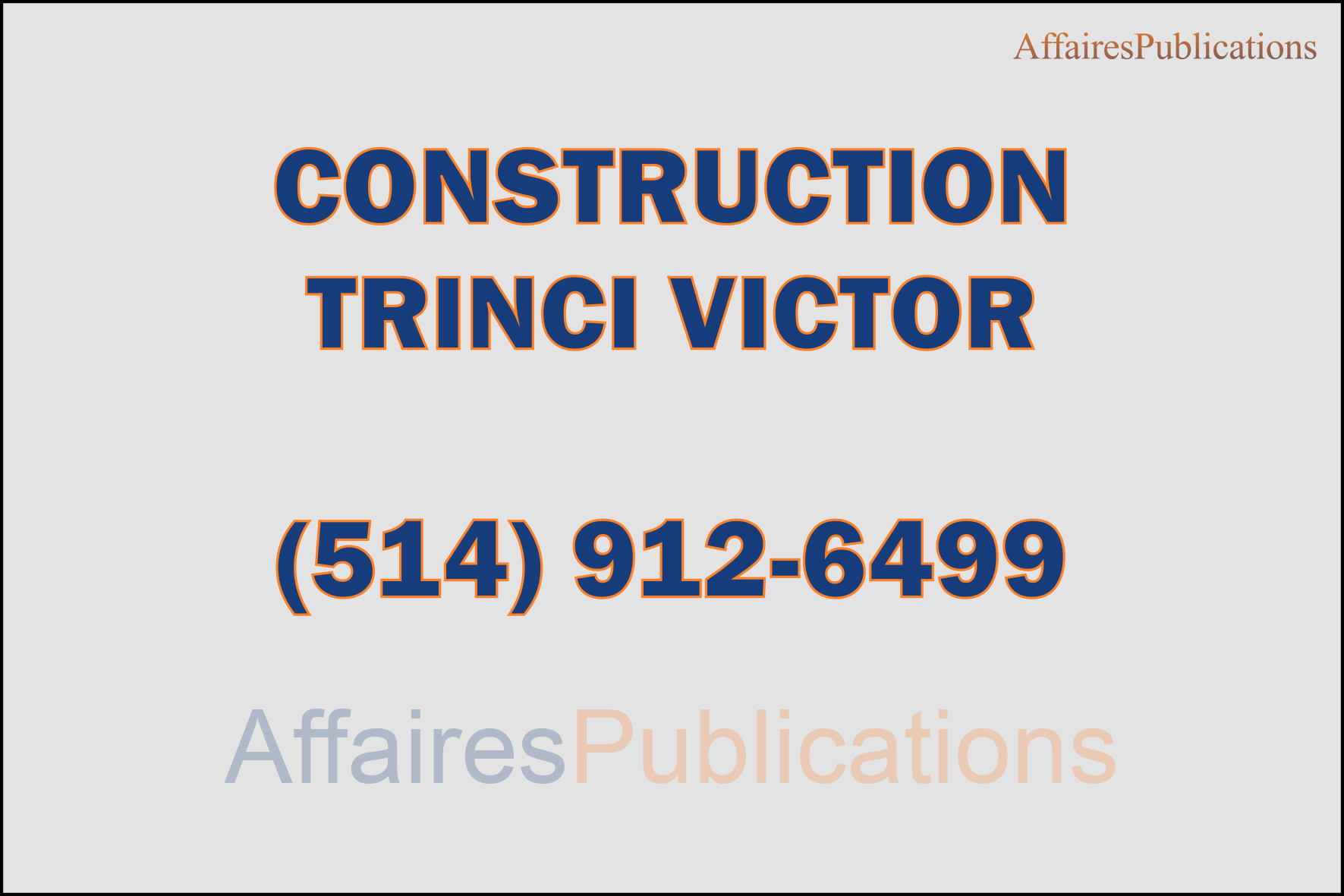 CONSTRUCTION TRINCI VICTOR