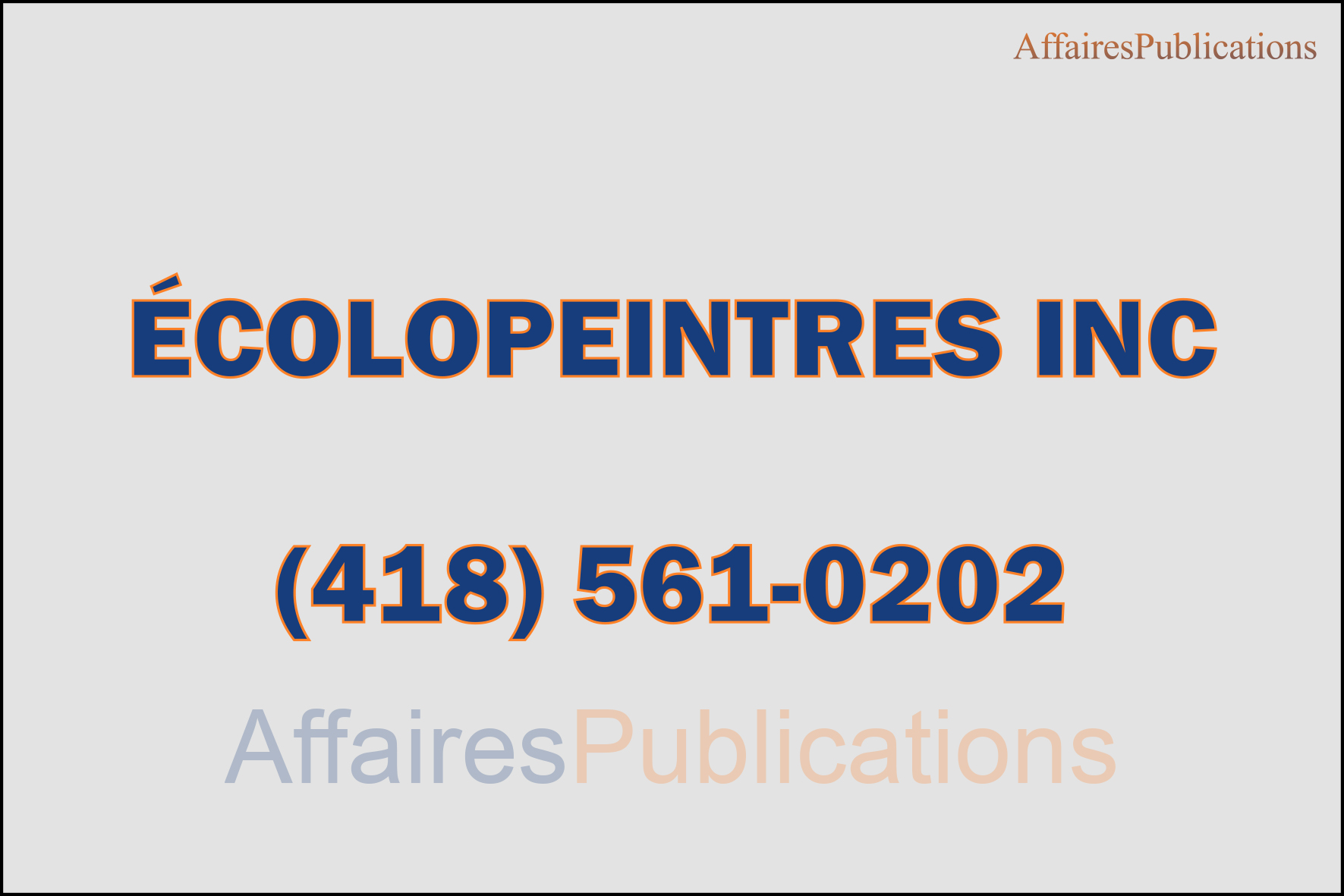 ÉCOLOPEINTRES INC