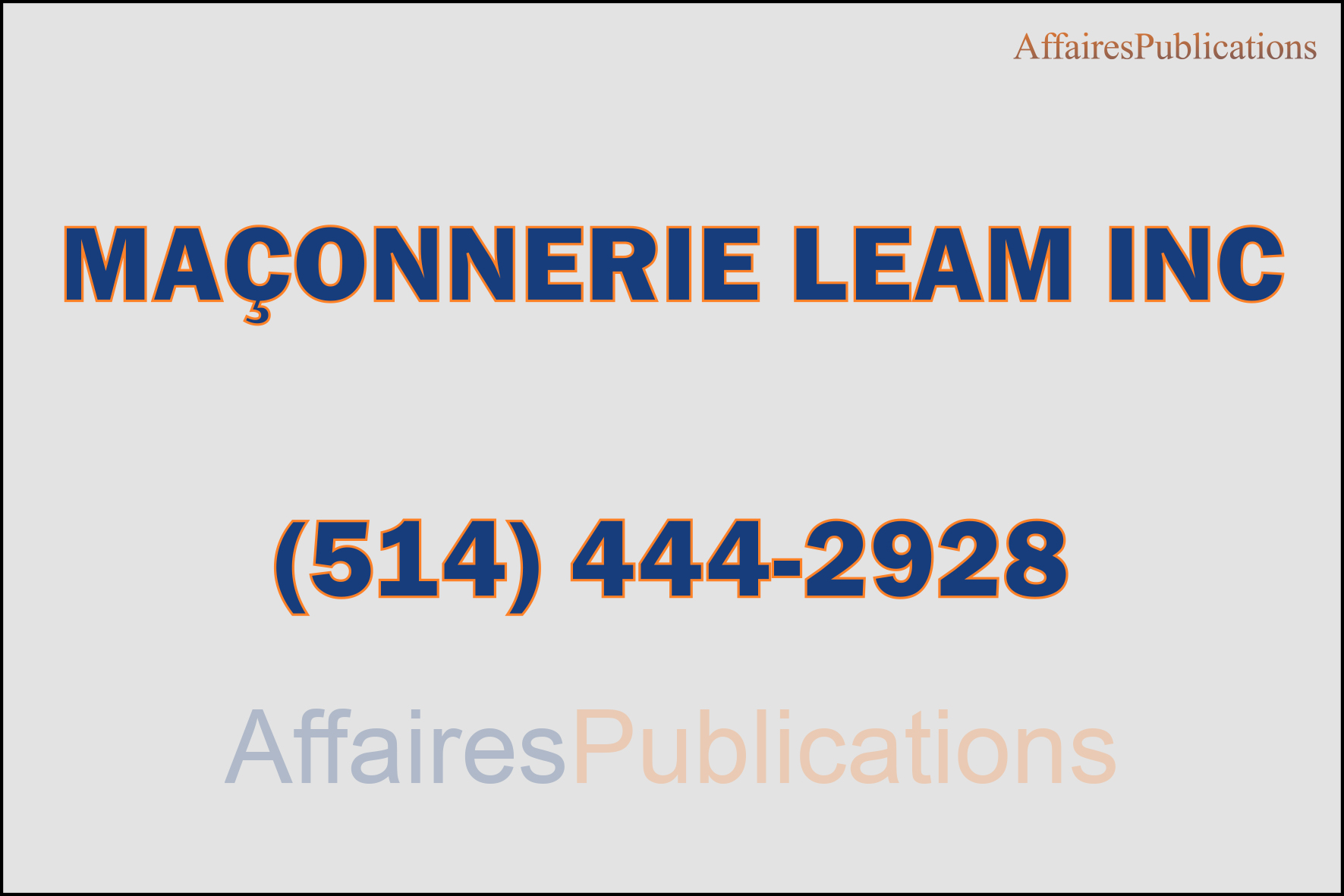 MAÇONNERIE LEAM INC
