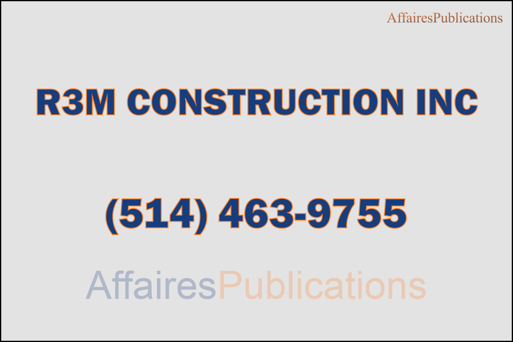 R3M CONSTRUCTION INC