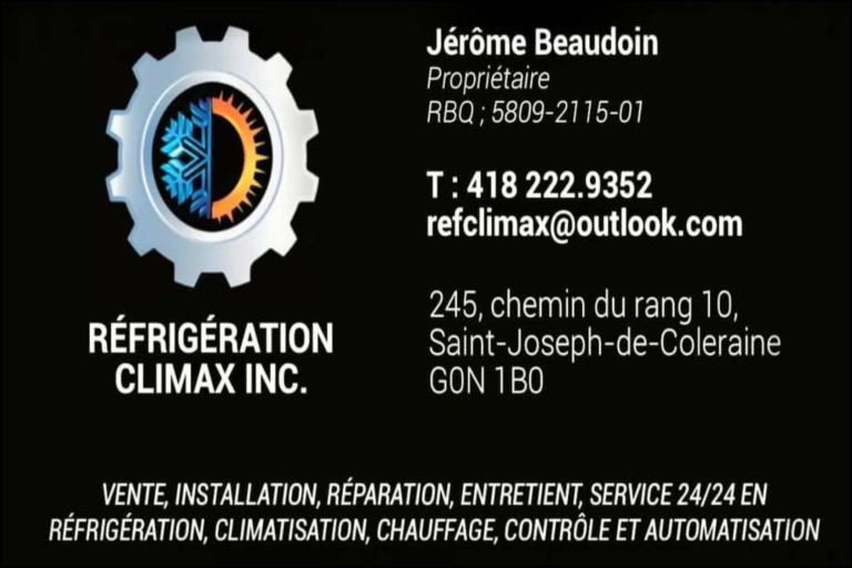 RÉFRIGÉRATION CLIMAX INC