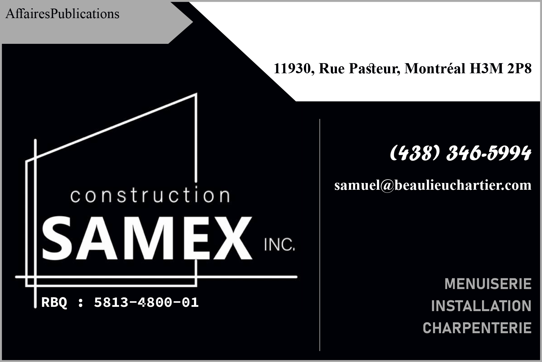 CONSTRUCTION SAMEX INC