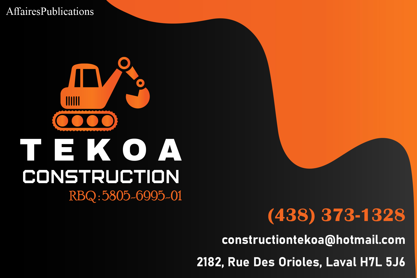 CONSTRUCTION TEKOA INC