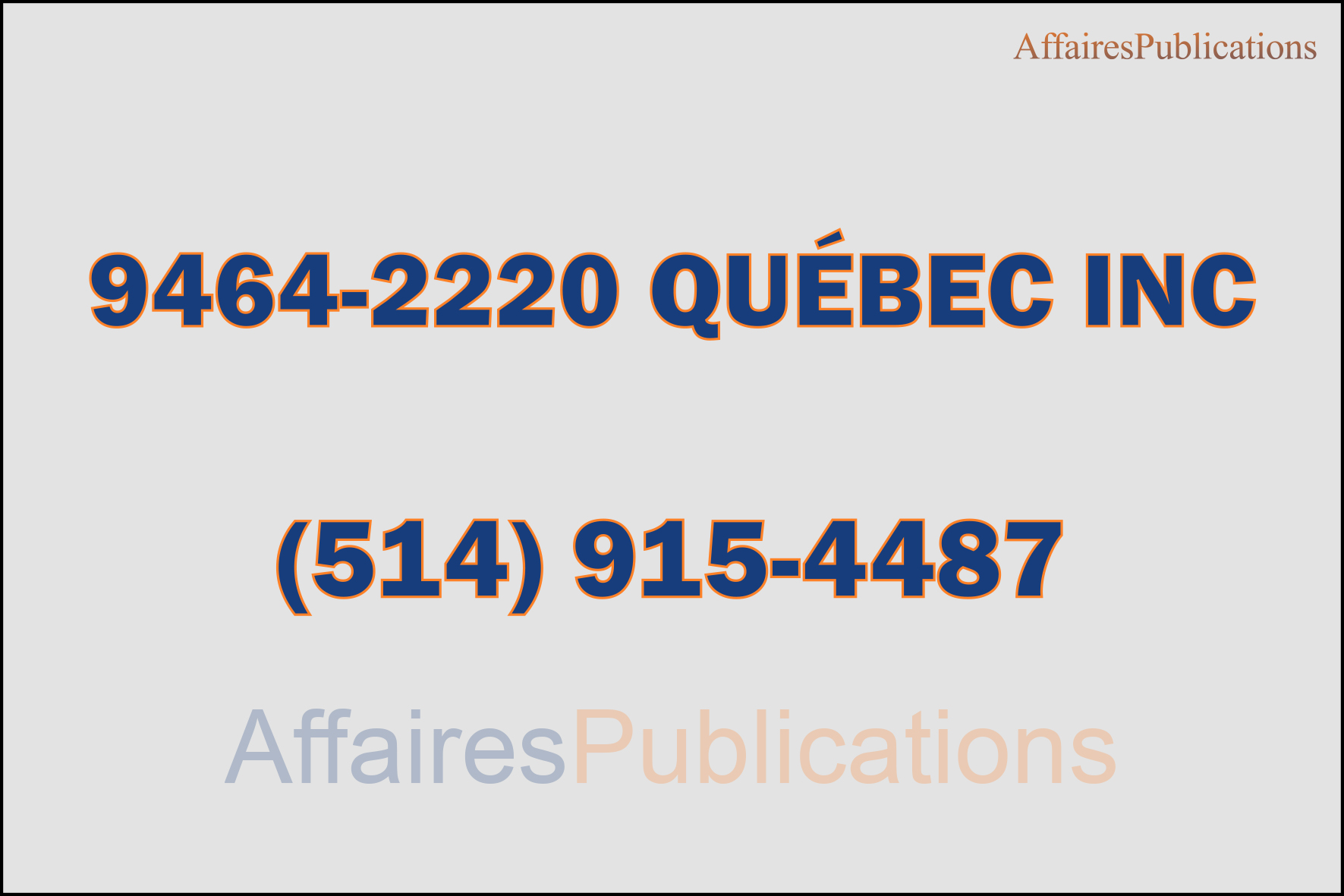 9464-2220 QUÉBEC INC
