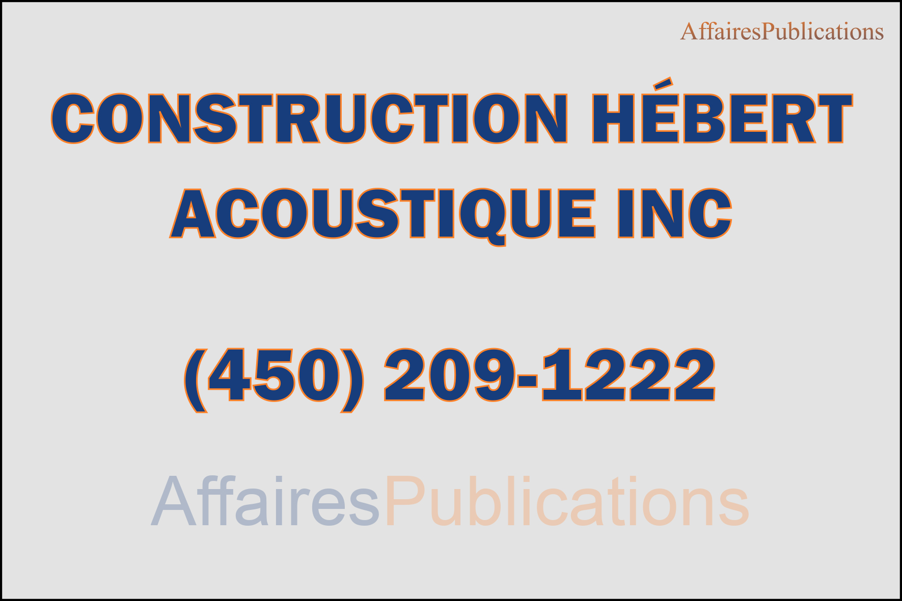 CONSTRUCTION HÉBERT ACOUSTIQUE INC