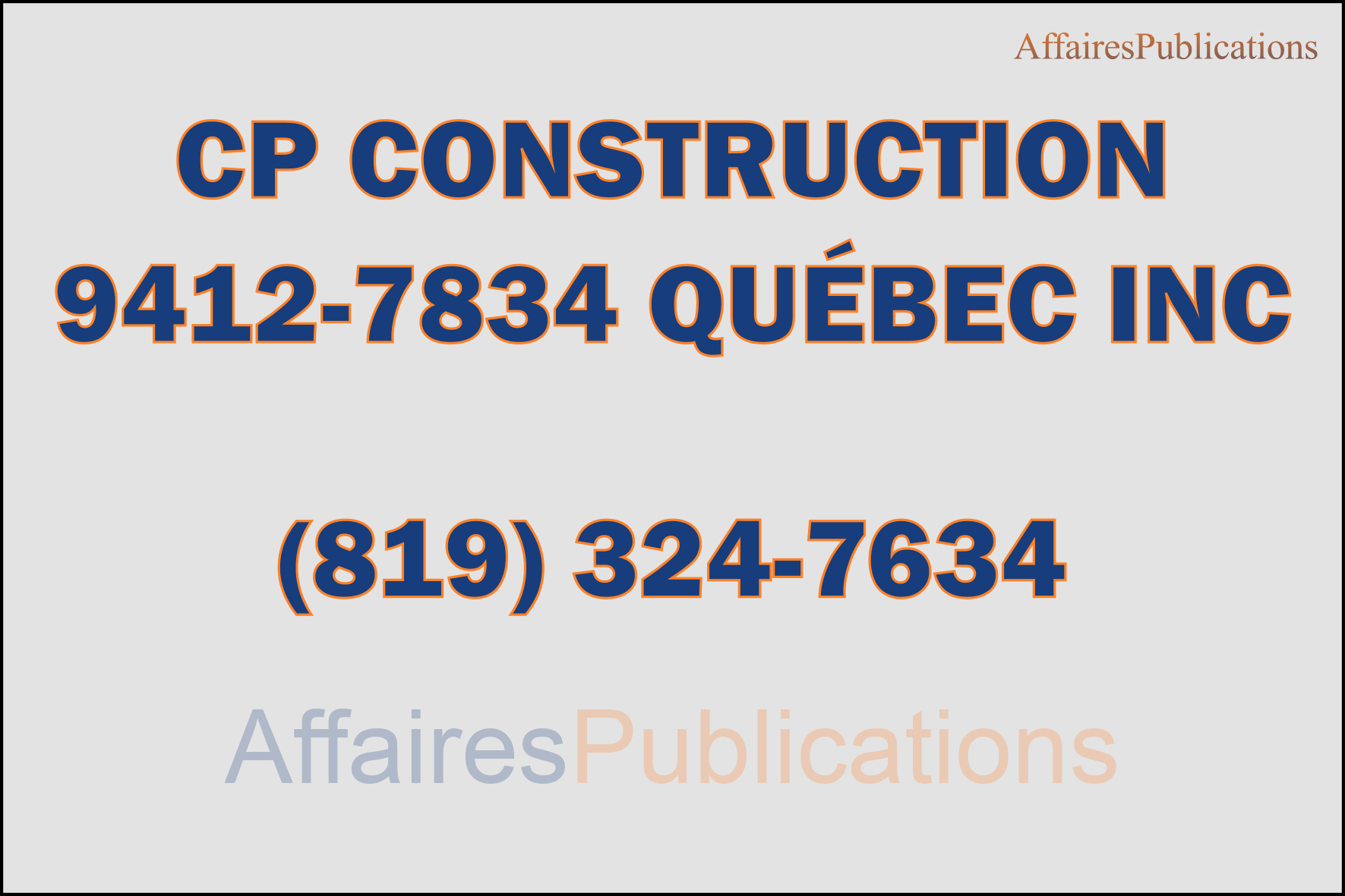 CP CONSTRUCTION  9412-7834 QUÉBEC INC