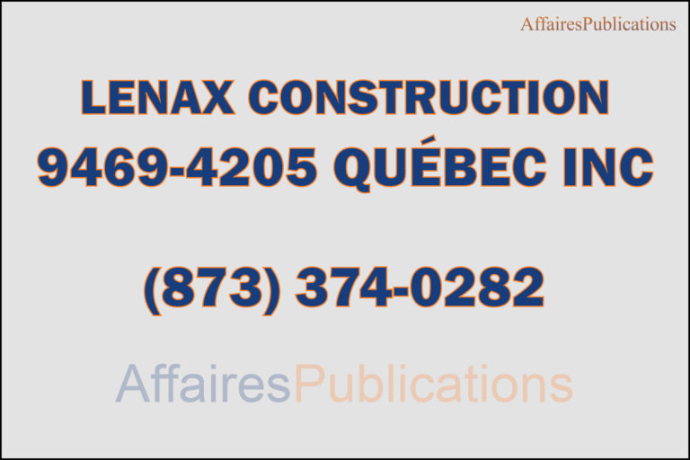 LENAX CONSTRUCTION <br/> 9469-4205 QUÉBEC INC