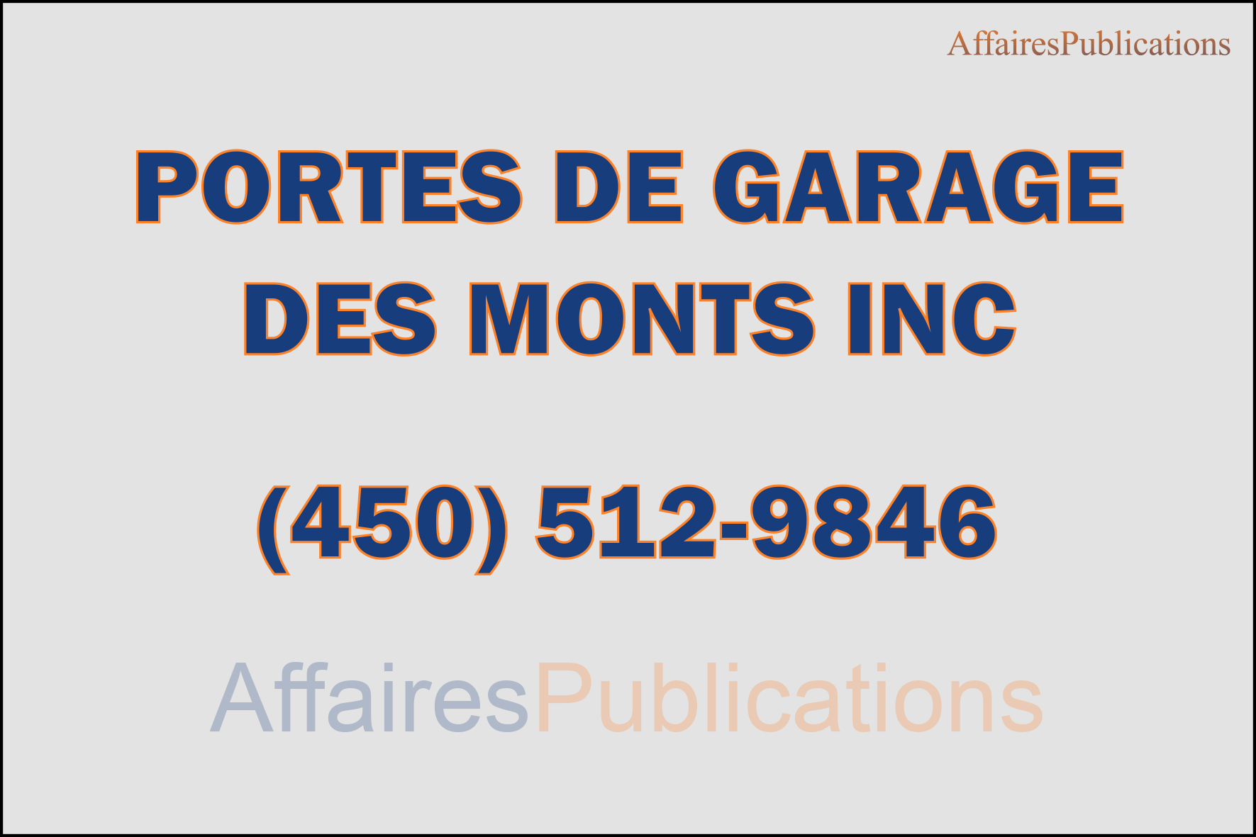 PORTES DE GARAGE DES MONTS INC