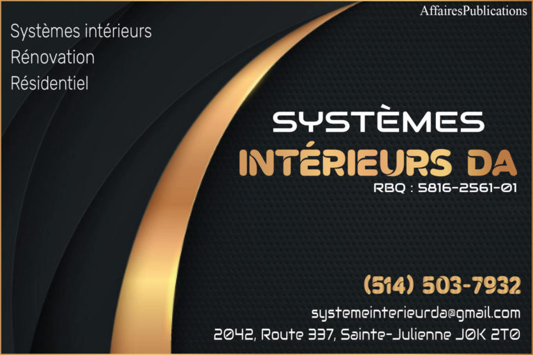 SYSTÈMES INTÉRIEURS DA INC