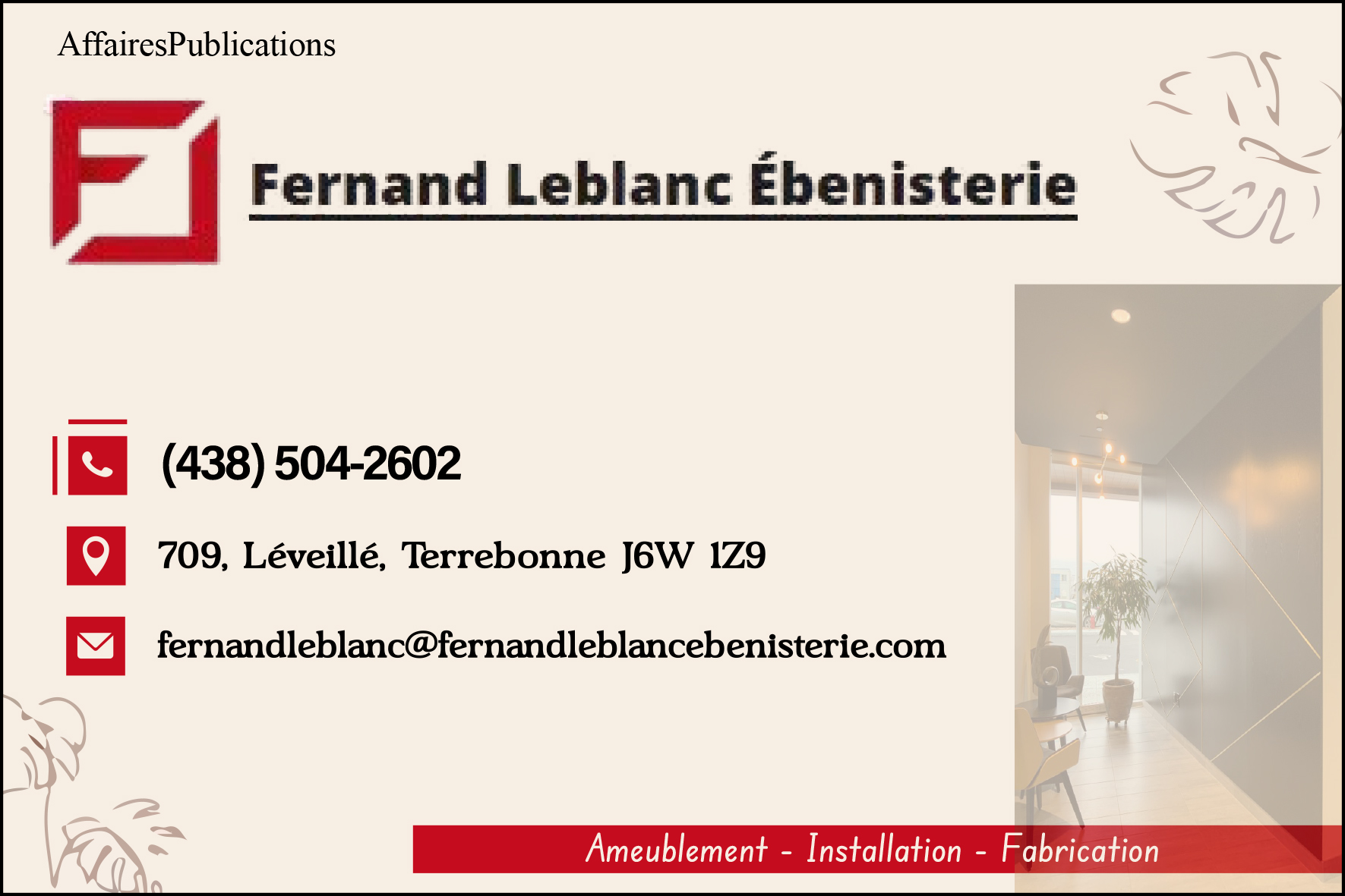 FERNAND LEBLANC ÉBÉNISTERIE