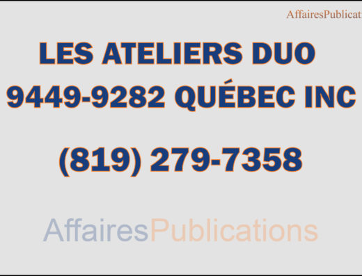 LES ATELIERS DUO 9449-9282 QUÉBEC INC