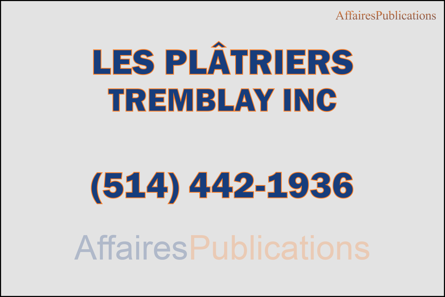 LES PLÂTRIERS TREMBLAY INC