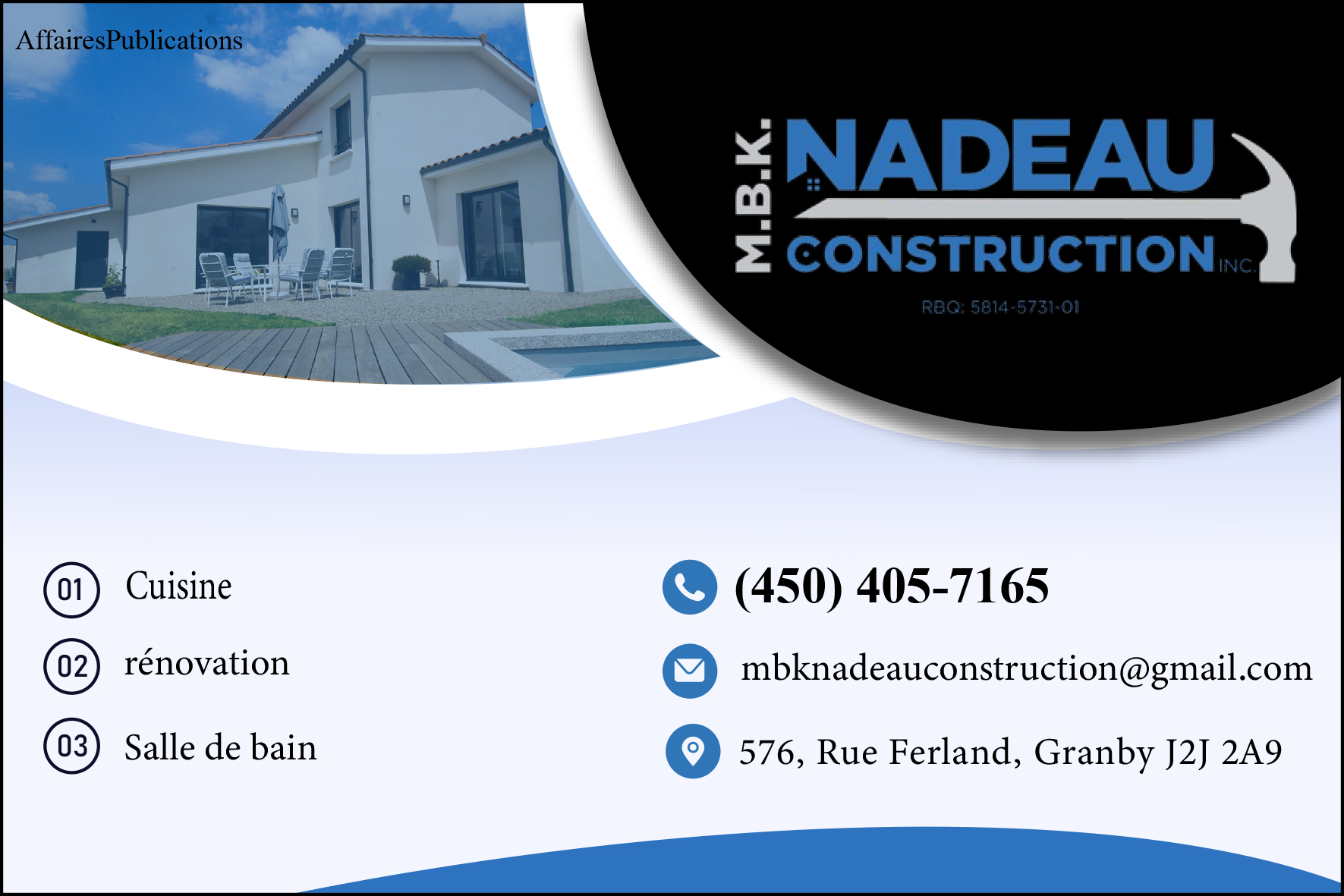 M.B.K. NADEAU CONSTRUCTION INC