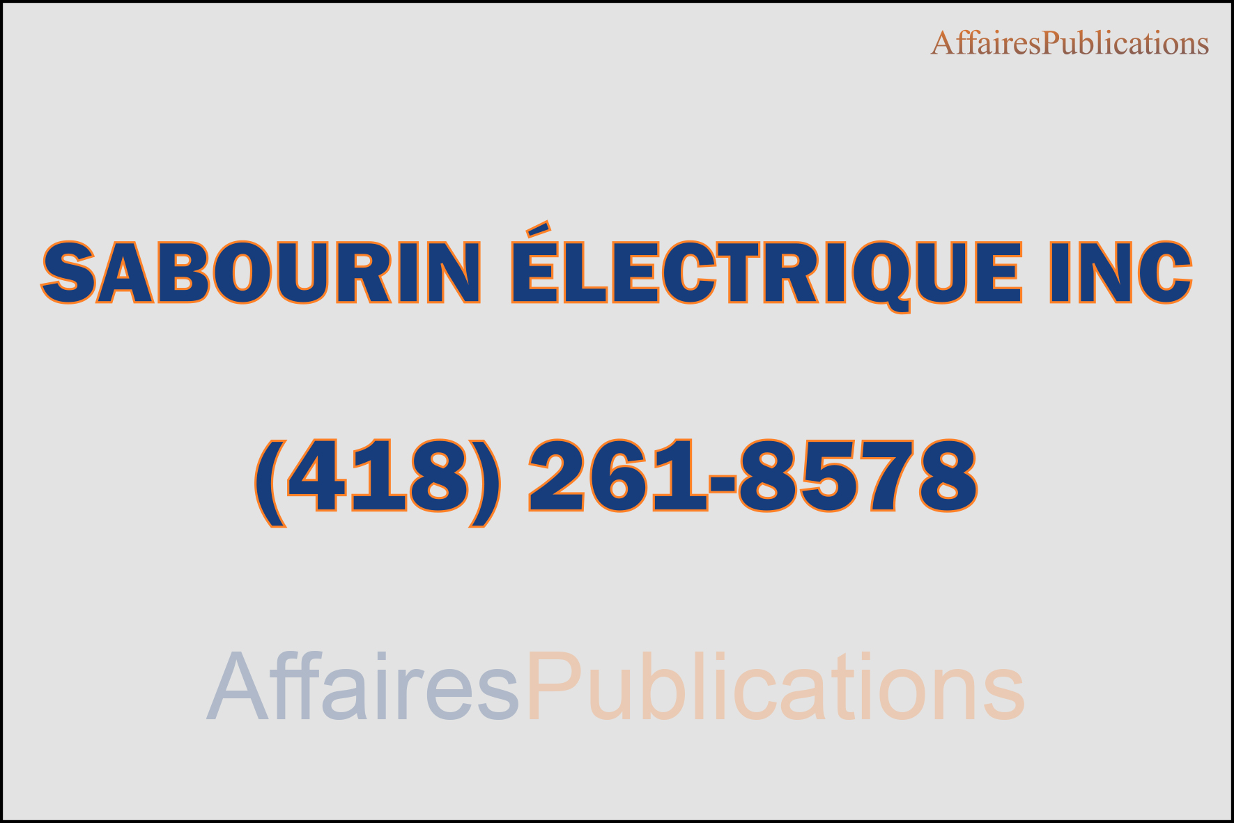 SABOURIN ÉLECTRIQUE INC