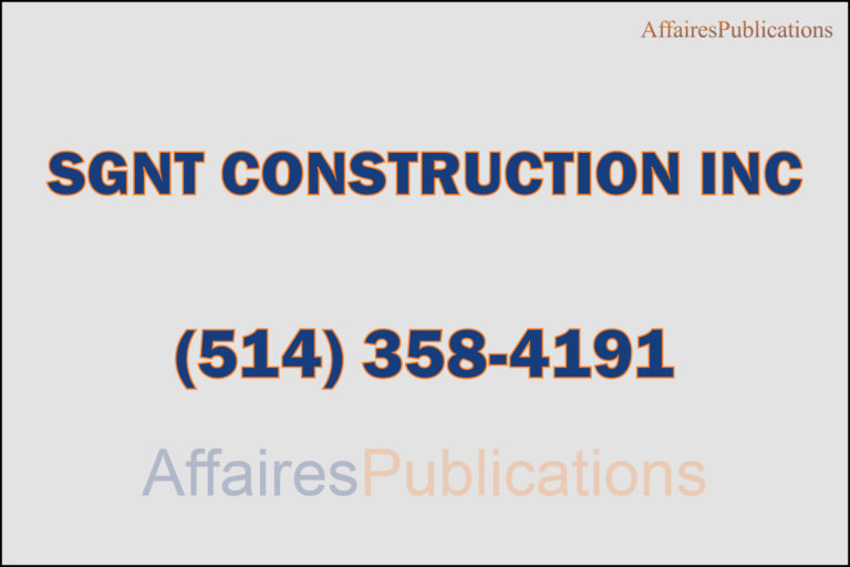 SGNT CONSTRUCTION INC