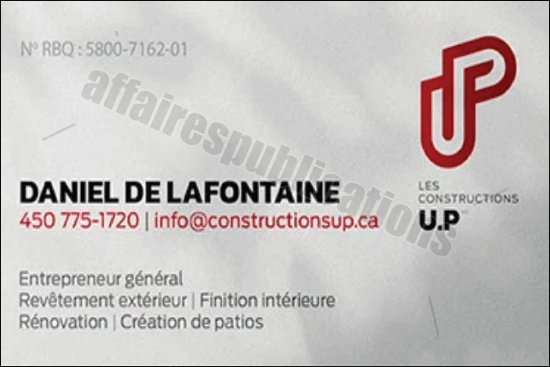 LES CONSTRUCTIONS U.P INC
