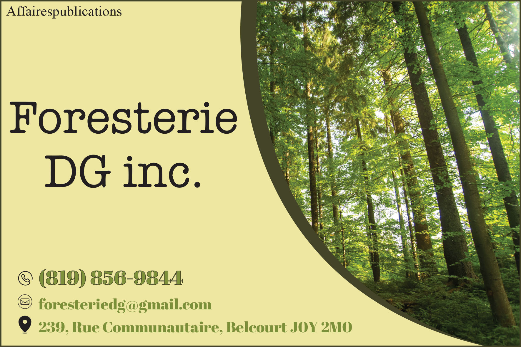 FORESTERIE D.G. INC