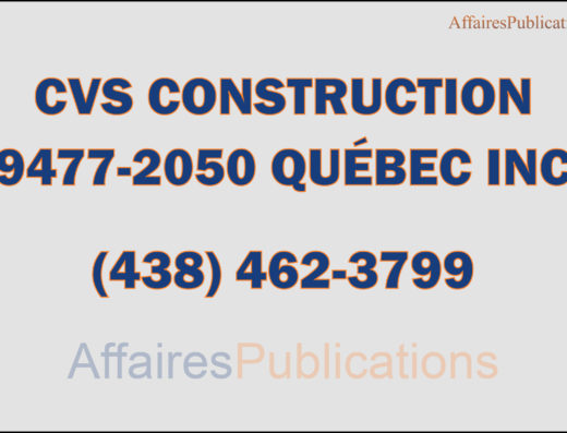CVS CONSTRUCTION <br/> 9477-2050 QUÉBEC INC