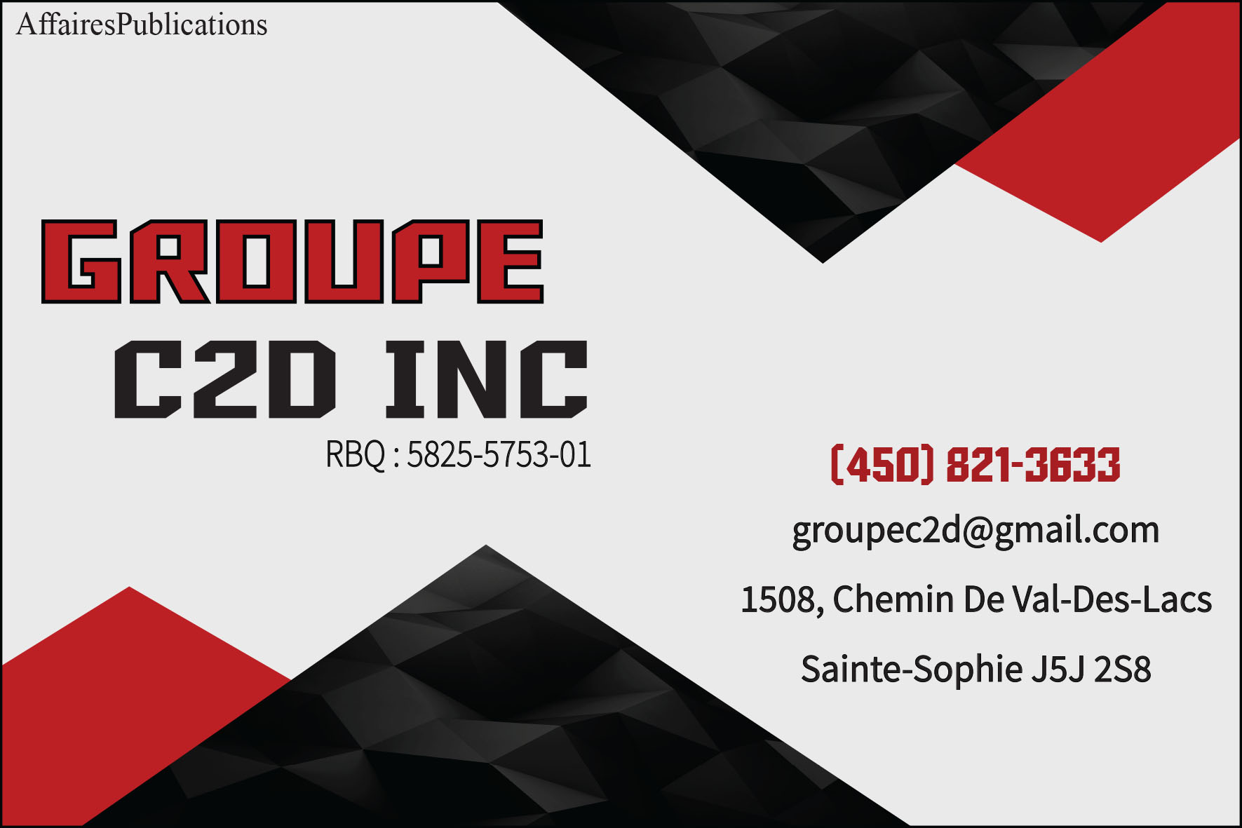 GROUPE C2D INC