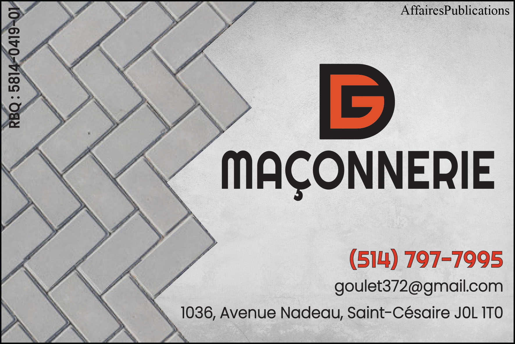 MAÇONNERIE DG INC