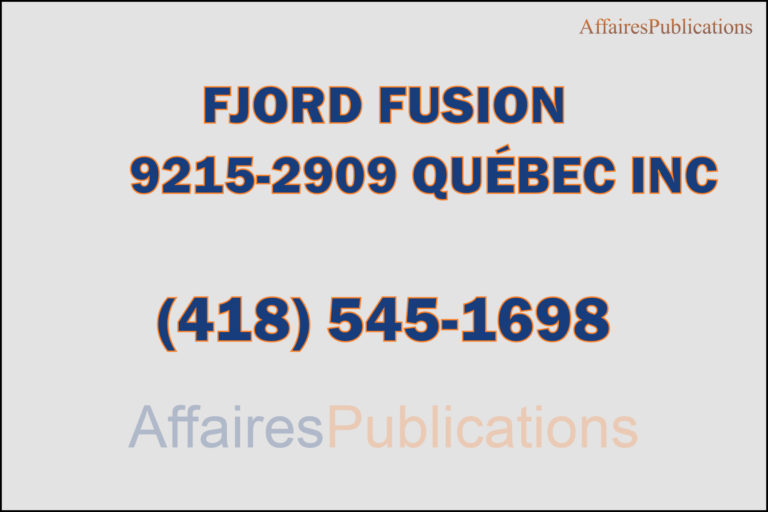 FJORD FUSION <br/> 9215-2909 QUÉBEC INC