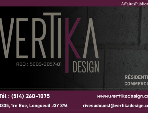 VERTIKA DESIGN RIVE-SUD OUEST