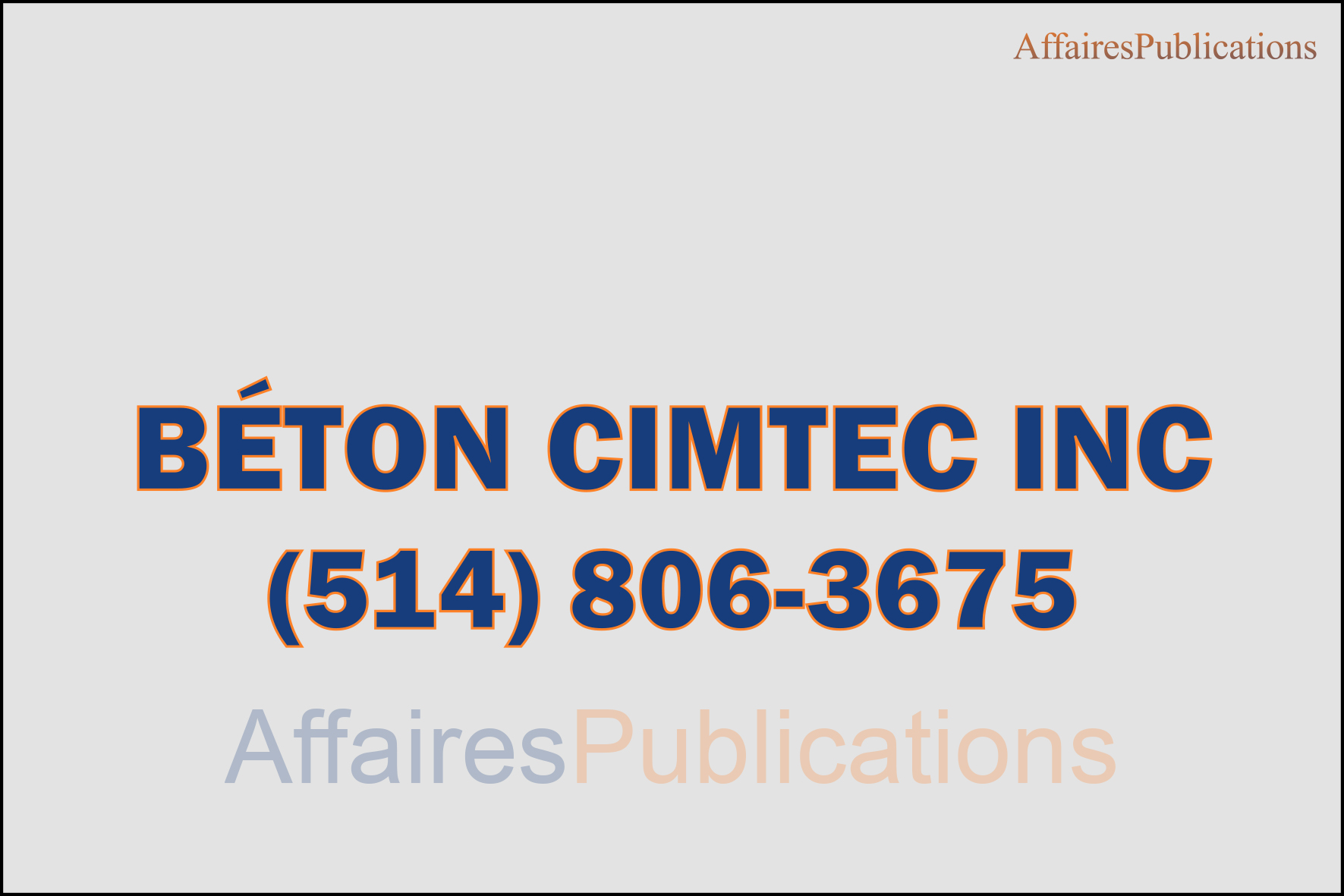 BÉTON CIMTEC INC