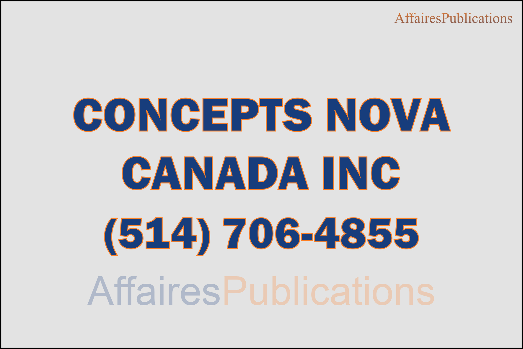 CONCEPTS NOVA CANADA INC