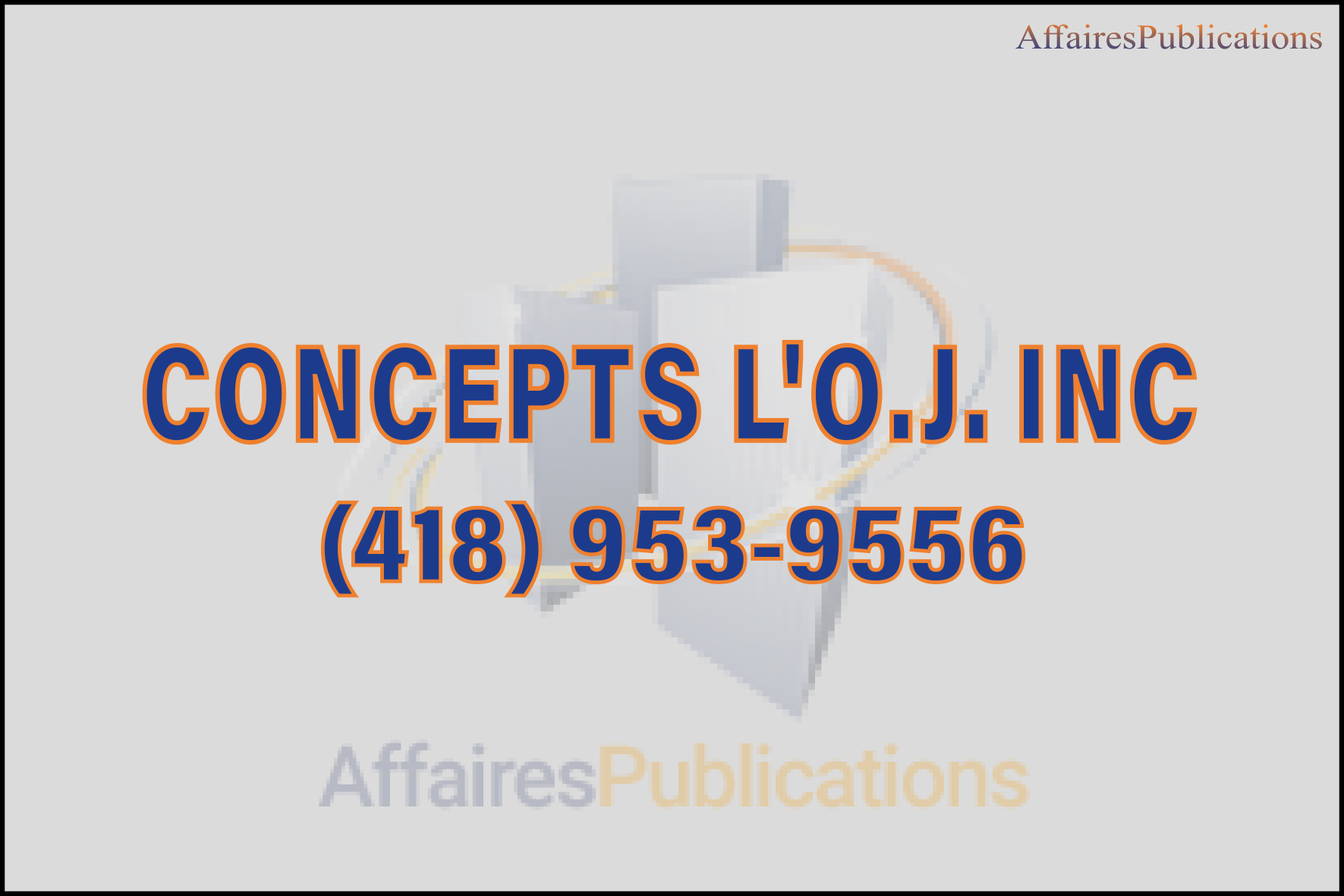 CONCEPTS L&rsquo;O.J. INC