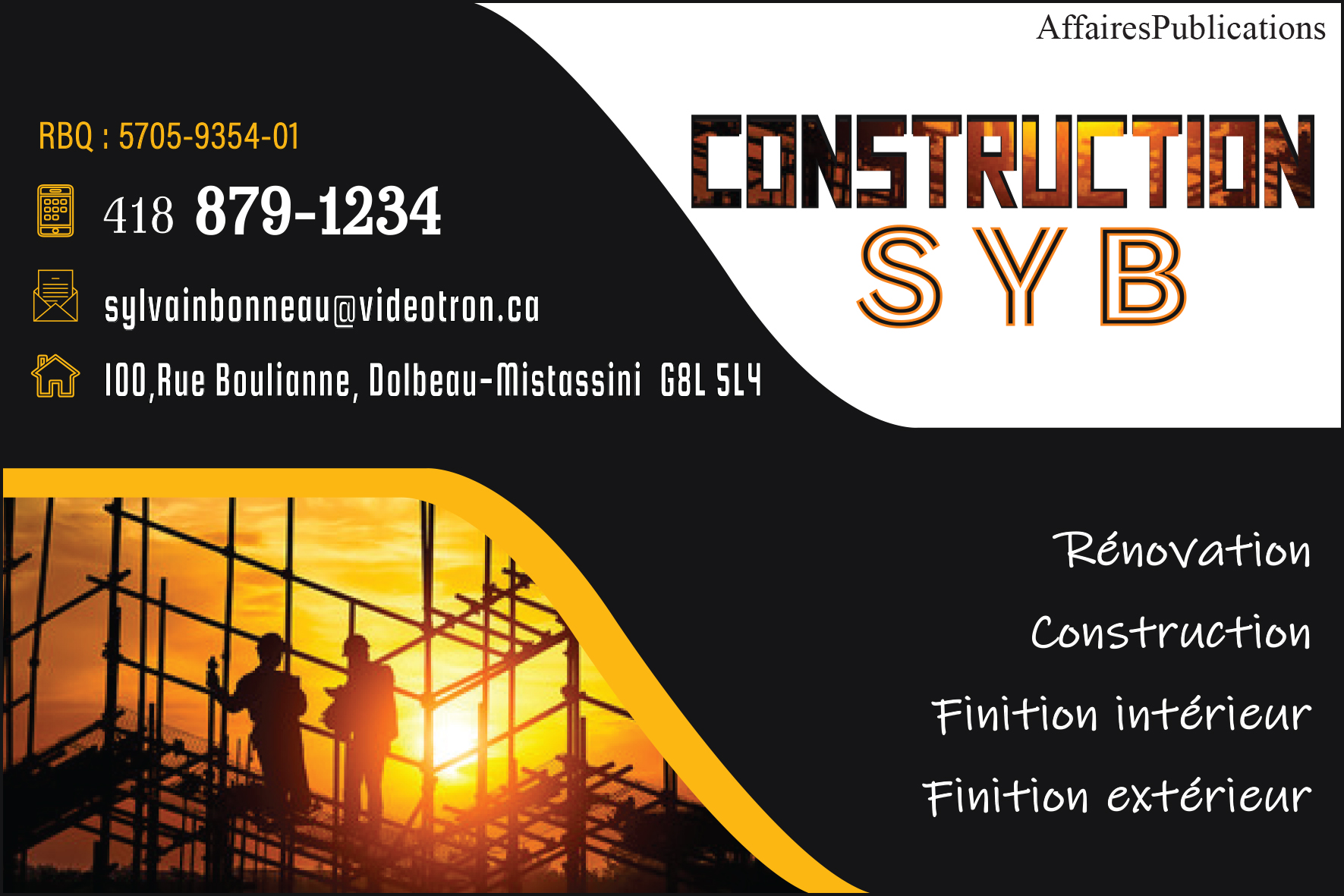 CONSTRUCTION SY.B INC