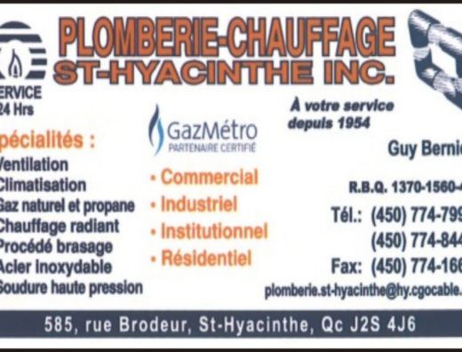 PLOMBERIE ET CHAUFFAGE ST-HYACINTHE INC