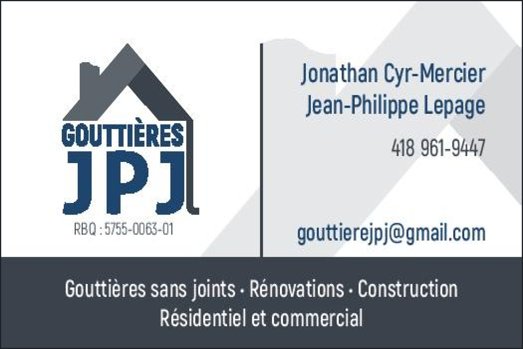 LES GOUTTIÈRES JPJ INC