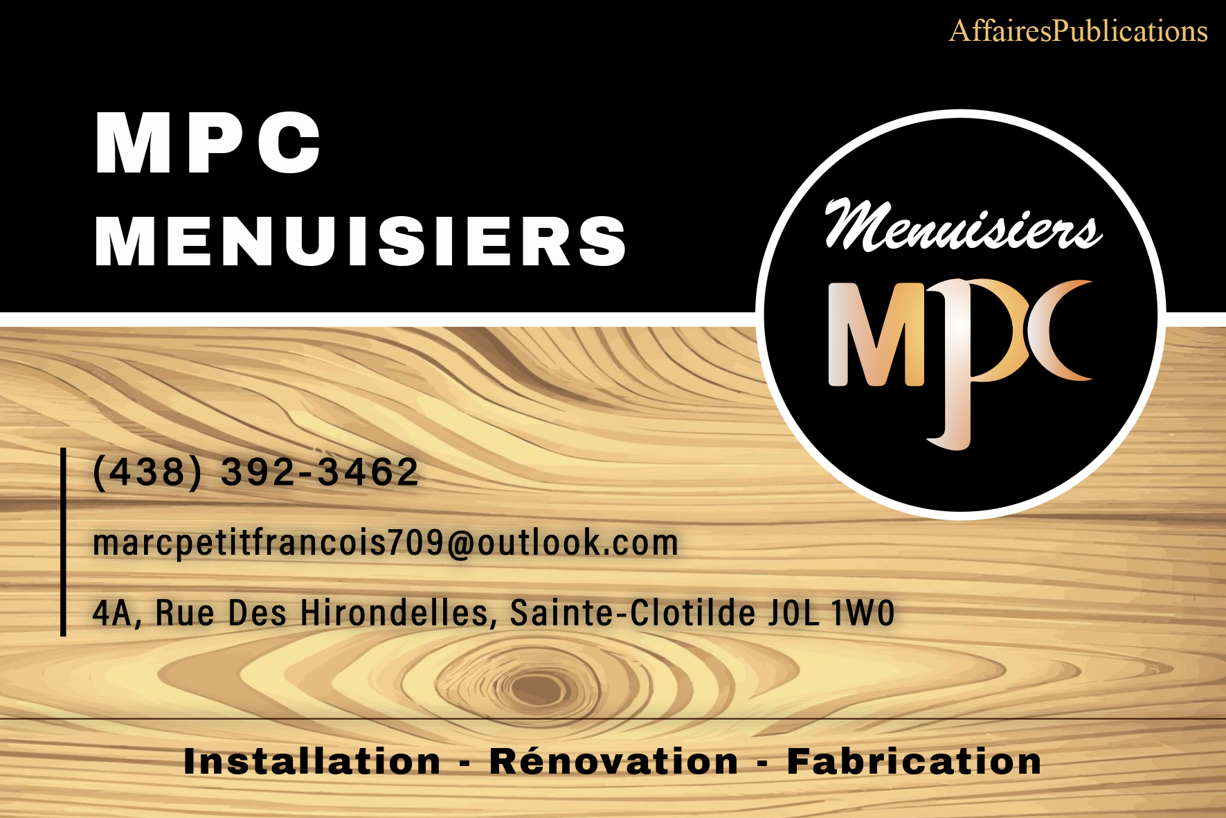 MPC MENUISIERS INC