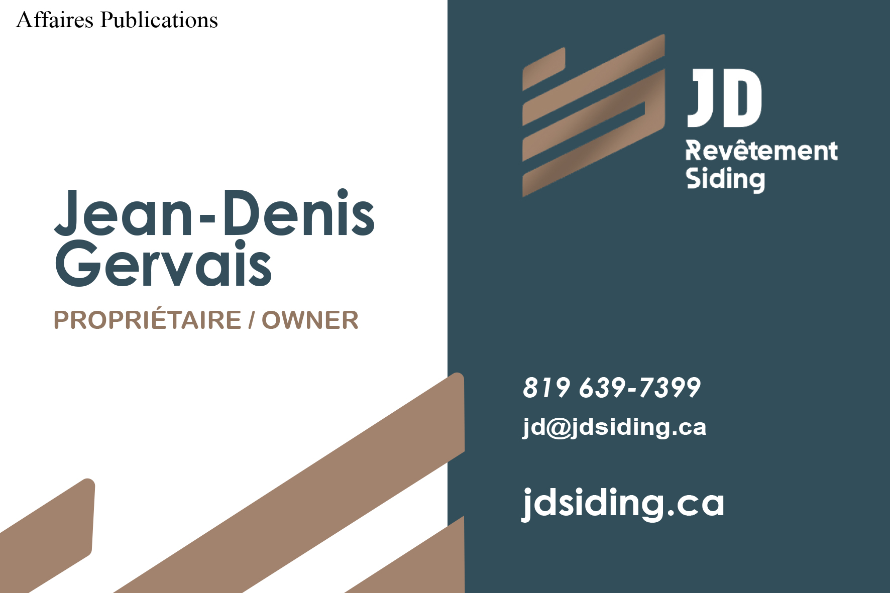 REVÊTEMENT JD SIDING 12390051 CANADA INC