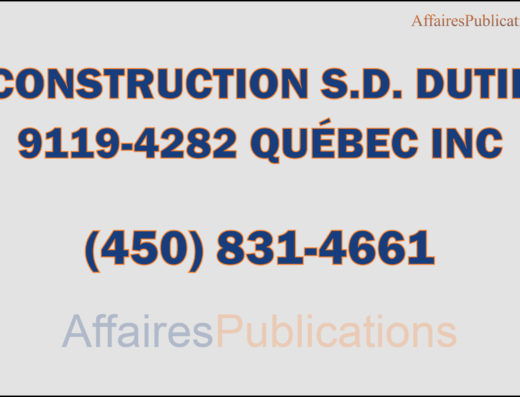 CONSTRUCTION S.D. DUTIL <br/> 9119-4282 QUÉBEC INC