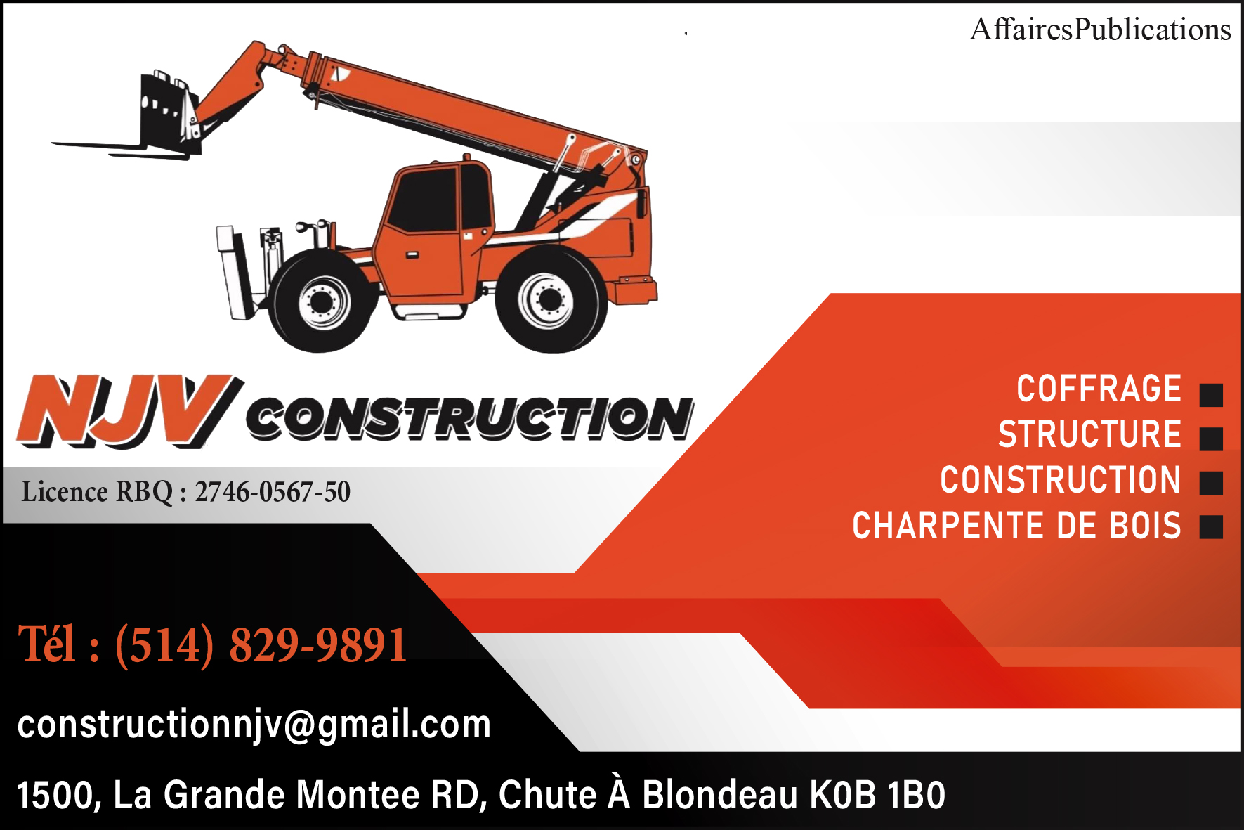 LES CONSTRUCTIONS N.J.V. INC