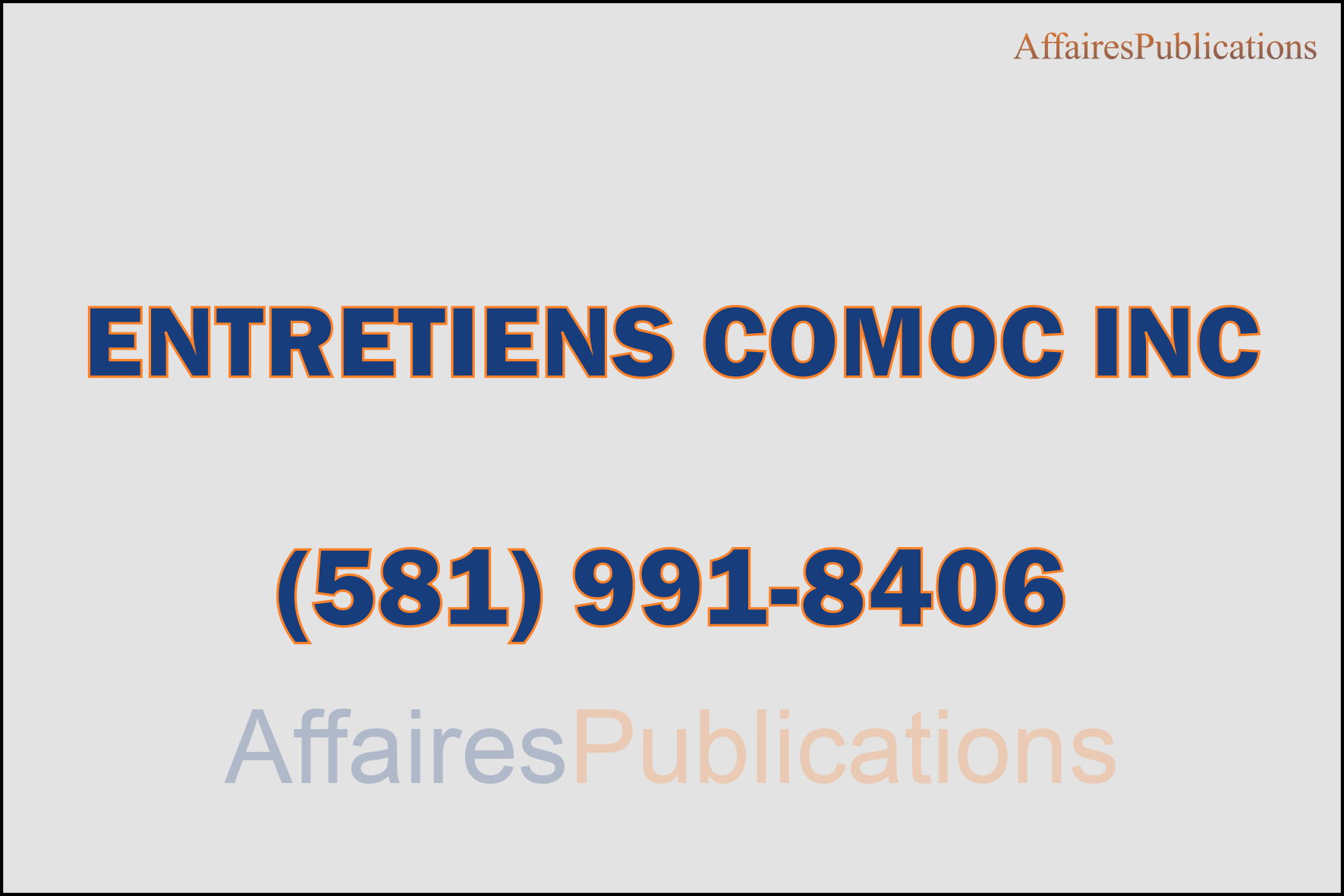 ENTRETIENS COMOC INC