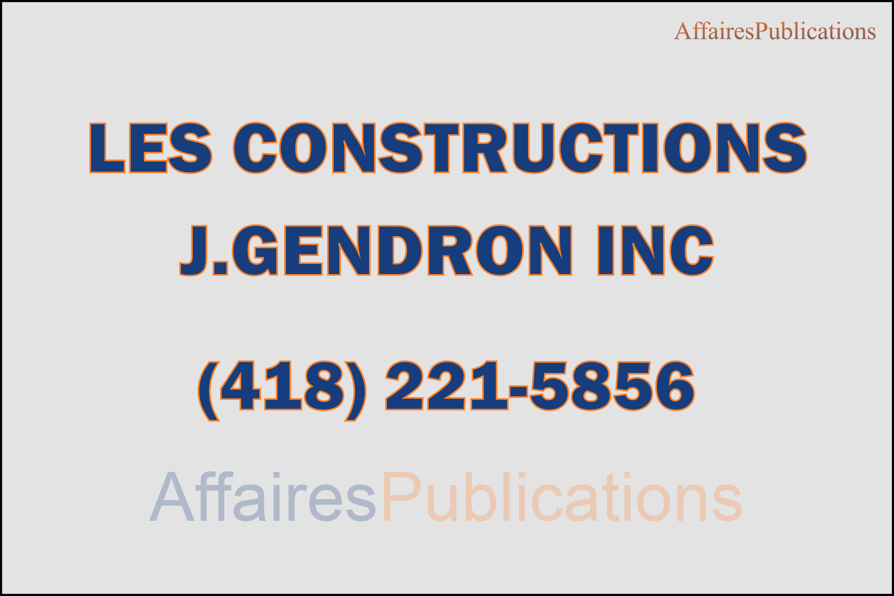 LES CONSTRUCTIONS J.GENDRON
