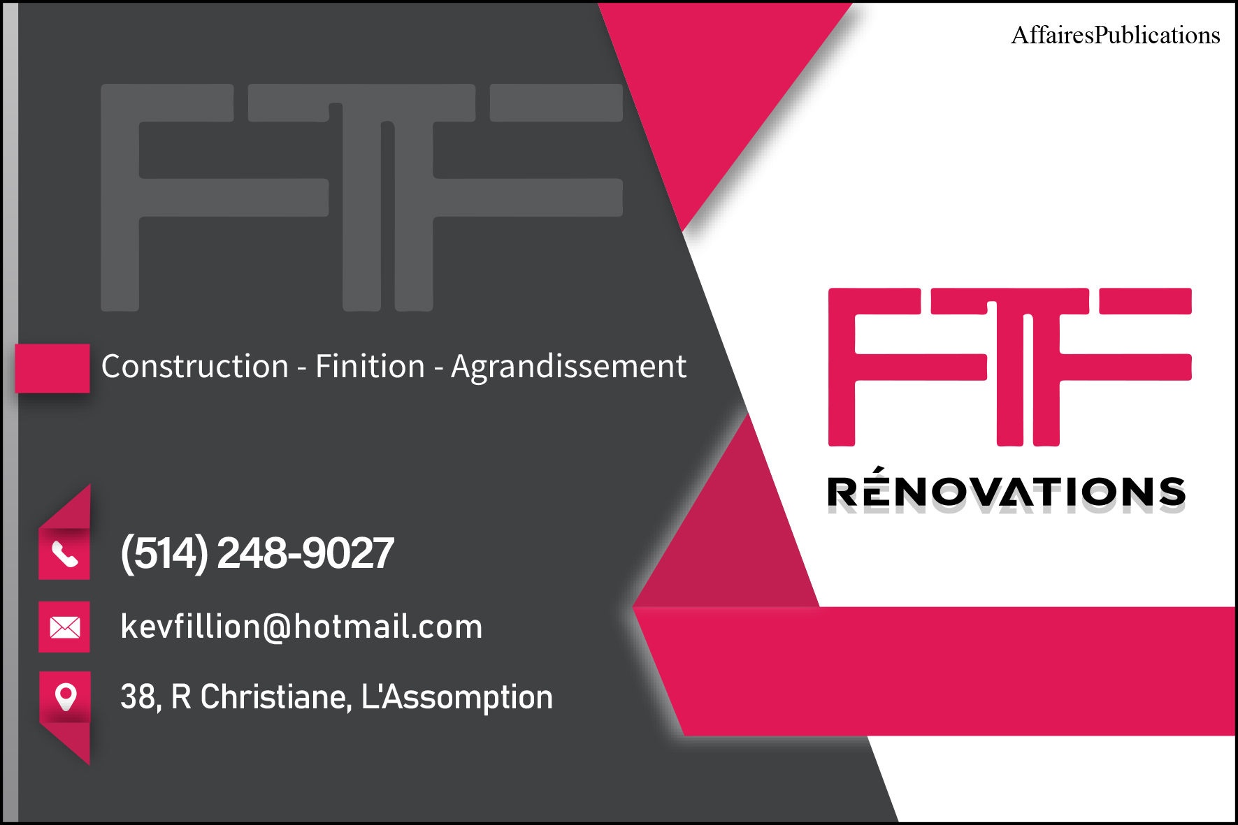 RÉNOVATIONS FTF INC