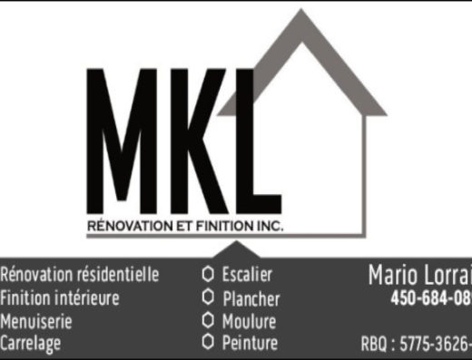 MKL RÉNOVATION ET FINITION INC
