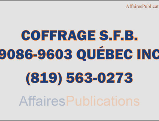COFFRAGE S.F.B. <br/> 9086-9603 QUÉBEC INC