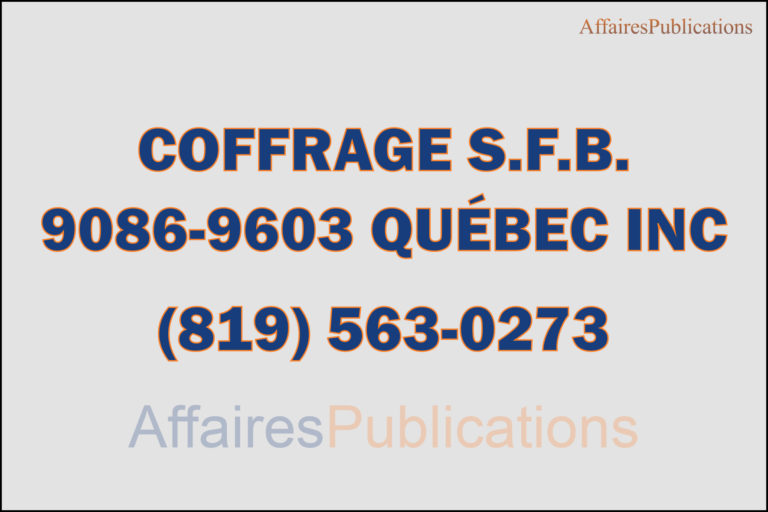 COFFRAGE S.F.B. <br/> 9086-9603 QUÉBEC INC